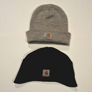 Carhartt Gray and Black Beanie Set